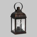 Декоративный фонарь с лампочкой, бронзовый корпус, размер 10.5х10.5х22,5 см, цвет ТЕПЛЫЙ БЕЛЫЙ | 513-053 | NEON-NIGHT