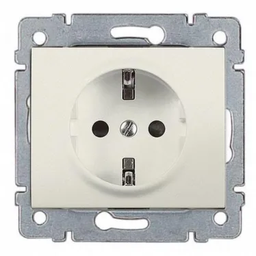 Galea Life Розетка с заземлением со шторками и лицевой панелью pearl