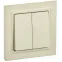 BRITE Выключатель двухклавишный 10А в сборе ВСР10-2-0-БрКр бежевый IEK