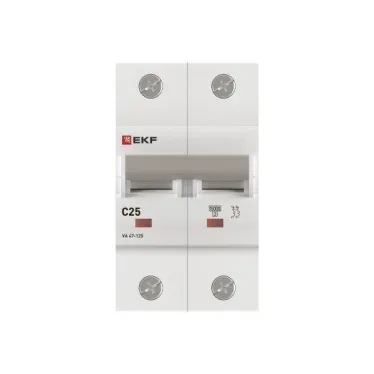 Автоматический выключатель ВА 47-125 2P 25А (C) 15кА PROXIMA  | mcb47125-2-25C | EKF