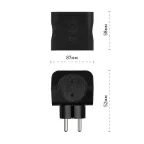 Тройник 4гн, без заземл (чёрный) (10/60/2640) SP-4-B