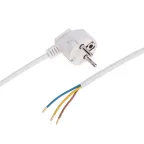 Шнур электрический с вилкой ПВС 3х0,75 мм, 1,5м, белый