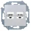Розетка телефонная двойная RJ11, винтовой зажим, алюминий