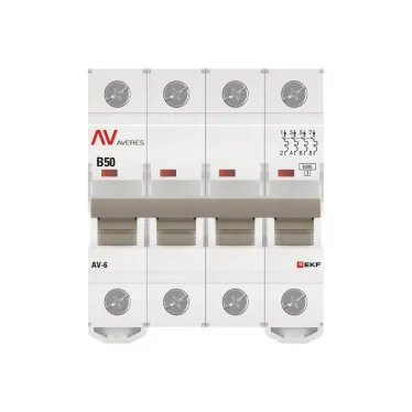 Выключатель автоматический AV-6 4P 50A (B) 6kA AVERES