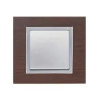 Рамка на 1 пост, S82N, венге - алюминий (дерево)