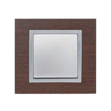 Рамка на 1 пост, S82N, венге - алюминий (дерево)