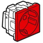 Mosaic Розетка с заземлением 2К+З антибактериальная винтовые зажимы красная немецкий стандарт