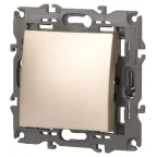 Кнопка, 10АХ-250В, Elegance, шампань (10/100/2500) 14-1111-04