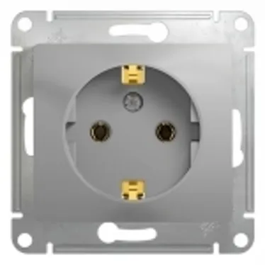 GLOSSA Розетка с заземлением в рамку алюминий
