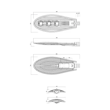 Светильник светодиодный уличный консольный ДКУ-150Вт SPP-5-150-5K-W IP65 150Вт 16500лм 5000К 860x33 0x100 (КСС ''Ш'') (20)