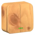 BLANCA двухклавишный выключатель наружный (cх.5), 10A, 250B, ясень