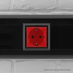 Avanti Розетка ''Красный квадрат'', 2P+E, с защитными шторками, 2 модульная