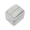 Выключатель двухклавишный Mini OG IP54, о/у, серый