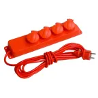 Удлинитель У04В 4 места с защитными крышками IP44