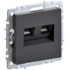 BRITE Розетка компьютерная двойная RJ45 кат.5E РК10-2-БрГ графит