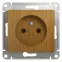 GLOSSA Розетка без заземления дуб в рамку