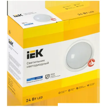 Светильник светодиодный ДПО 5051 18Вт 6500К IP65 круг белый IEK
