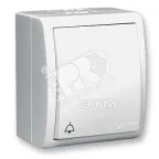 15 Aqua Кнопка клавишная с символом «звонок» с подсветкой IP54 10А 250В винтовой зажим S15A белый
