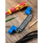 Шина нулевая N 63.12 (2 изолятора стойка) никель