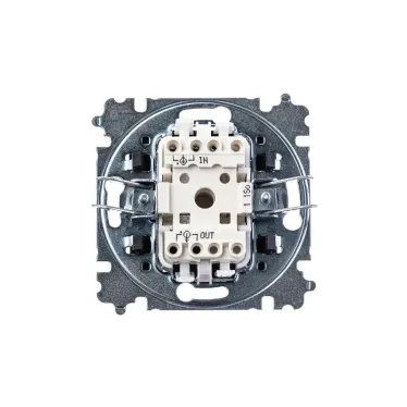 Выключатель одноклавишный Levit белый / дымчатый чёрный