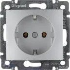 VALENA Розетка с заземлением в рамку алюминий