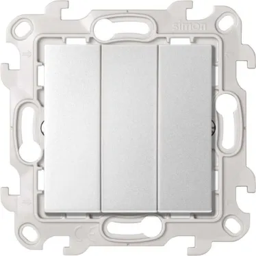 Трехклавишный выключатель 10AX 250В~ цвета алюминий S24 Harmonie