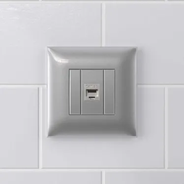 Avanti Компьютерная розетка RJ-45 без шторки в стену, кат.5e одинарная экранированная, Закаленная сталь