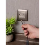 Валенсия лицевая панель розетки Phone 1-местная графит