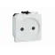 BRAVA Розетка 2 поста без заземления со шторками белая