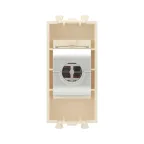 Avanti Компьютерная розетка RJ-45 без шторки модульная, кат.5е экранированная, Ванильная дымка, 1 модуль