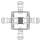 Взрывозащищенная клеммная коробка из алюминия TBE-A-12 -(6xCBC.2) -1x6018ANP22BKM2SB(A) - 1x6018ANP22BKM2SB(B) - 1x6018ANP22BKM2SB(C) -1x6018ANP22BKM2SB(D)1Ex e IIC Т5 Gb /Ex tb IIIC T95°C Db IP66
