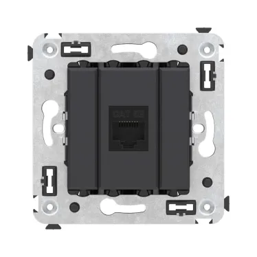 Avanti Компьютерная розетка RJ-45 без шторки в стену кат.5е одинарная черный матовый