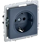 BRITE Розетка с заземлением с защитными шторками 16А РС14-1-0-БрМ маренго