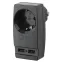 Адаптер ''Polynom'' 1гн 220V + 2xUSB 2100mA, c заземл, (черный) (10/60/1440) SP-1e-USB-B ''