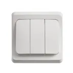 ЭТЮД Выключатель трехклавишный скрытый белый