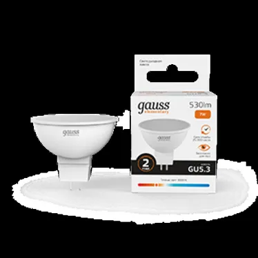 Лампа светодиодная LED 7 Вт 530 лм 3000К софит MR16 теплый GU5.3 AC 220В Elementary Gauss
