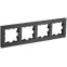 BRITE Рамка 4 поста РУ-4-2-Бр стекло черный матовый IEK