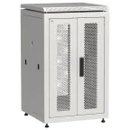Шкаф напольный сетевой 19' LINEA N 18U 600х600мм передняя распашная перфорированная дверь задняя перфорированная серый