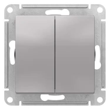 ATLASDESIGN 2-клавишный переключатель, перекрестный, 2 x сх. 7, 10АХ, механизм, АЛЮМИНИЙ