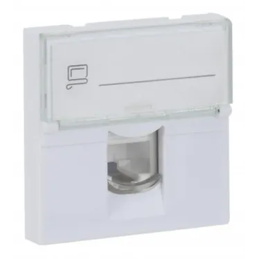 Розетка модульная компьютерная RJ-45 45х45мм белая