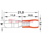 Разъем штекерный изолир штекер 4 мм 0.5-1.5 кв мм (РШи-п 1.5-4 РШИп 1,25-4) красный, REXANT