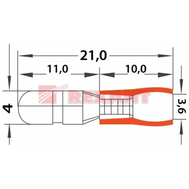 Разъем штекерный изолир штекер 4 мм 0.5-1.5 кв мм (РШи-п 1.5-4 РШИп 1,25-4) красный, REXANT