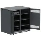 Шкаф LINEA B (пустой) 1350х1400х950мм двустворчатая металлическая дверь черный