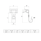 Балочный зажим 8-14мм под трубу 25мм