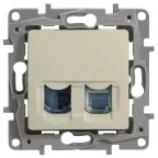 ETIKA Розетка телефонная+компьютерная RJ11+RJ45 категория 5 UTP слоновая кость