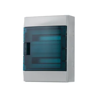 Щит распределительный навесной 24 модуля ЩРн-п-24 пластиковый Mistral65 серая прозрачная дверь с клеммами IP65 (65P12X22A)