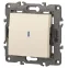 Выключатель с подсветкой, 10АХ-250В, Эра Elegance, сл.кость,14-1102-02