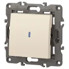 Выключатель с подсветкой, 10АХ-250В, Эра Elegance, сл.кость,14-1102-02
