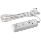 Удлинитель без зазeмл., 2х1мм2, 10А, ПВС, 3гн, 1,5м (20/600) U-3-1,5m-2x1