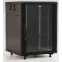 Шкаф настенный 19-дюймовый 12U 650x600х600мм стеклянная дверь с перфорацией по бокам ручка с замком с возможностью установки на ножки черный (RAL 9004) (разобранный)